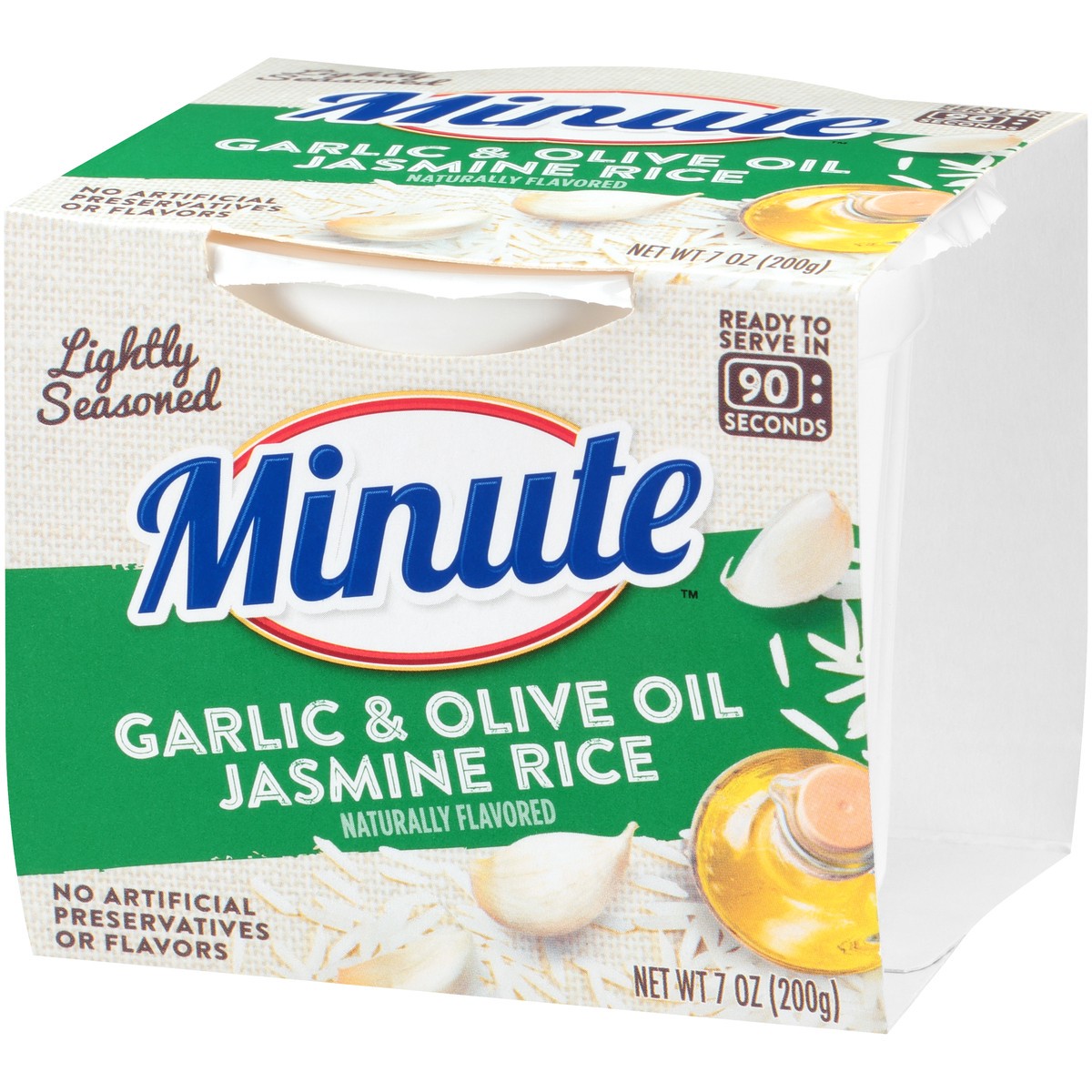 slide 3 of 9, Minute Lightly Seasoned Garlic & Olive Oil Jasmine Rice 7 oz. Cup, 7 oz