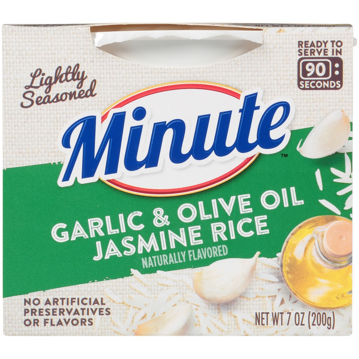 slide 6 of 9, Minute Lightly Seasoned Garlic & Olive Oil Jasmine Rice 7 oz. Cup, 7 oz