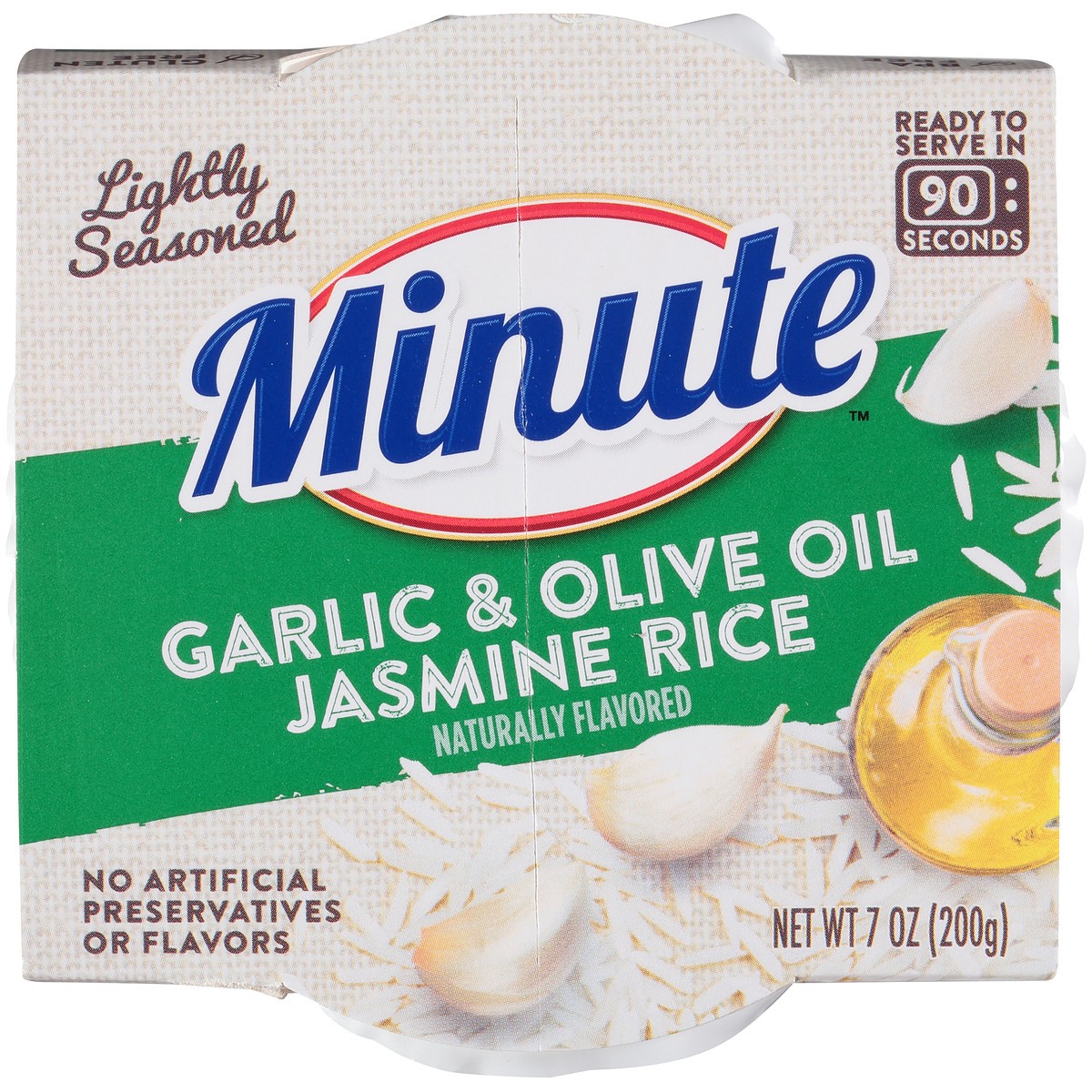 slide 9 of 9, Minute Lightly Seasoned Garlic & Olive Oil Jasmine Rice 7 oz. Cup, 7 oz