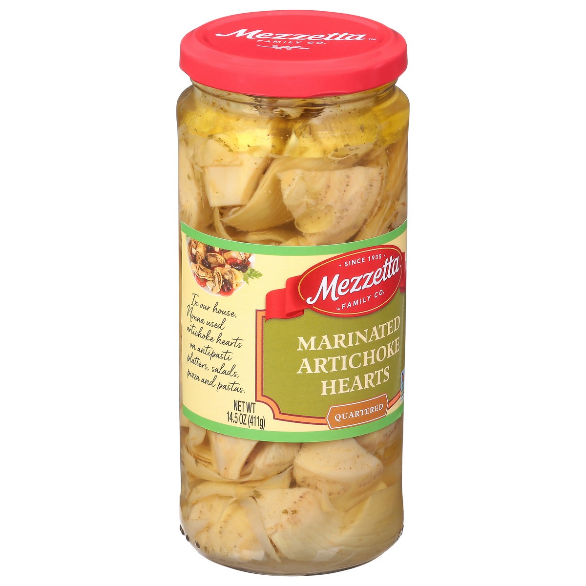 slide 2 of 9, Mezzetta Quartered Marinated Artichoke Hearts 14.5 oz Jar, 