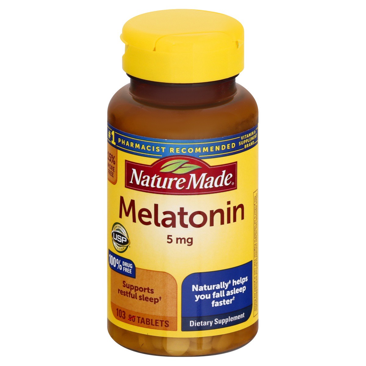 slide 1 of 4, Nature Made 5 mg Tablets Melatonin 103 ea, 103 ct