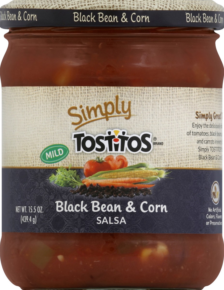 slide 2 of 3, Tostitos Medium Black Bean & Corn Salsa, 15.5 oz