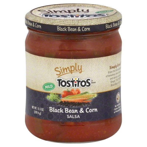 slide 1 of 3, Tostitos Medium Black Bean & Corn Salsa, 15.5 oz