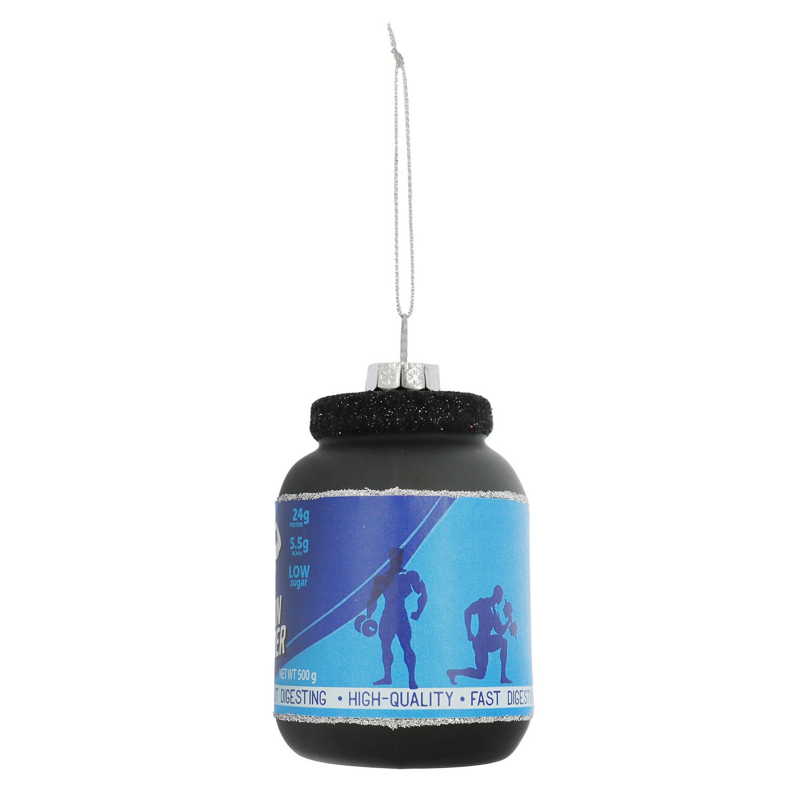 slide 4 of 4, 3.75" Glass Protein Powder Ornament By Ashland, 1.97 in x 1.97 in x 3.75 in