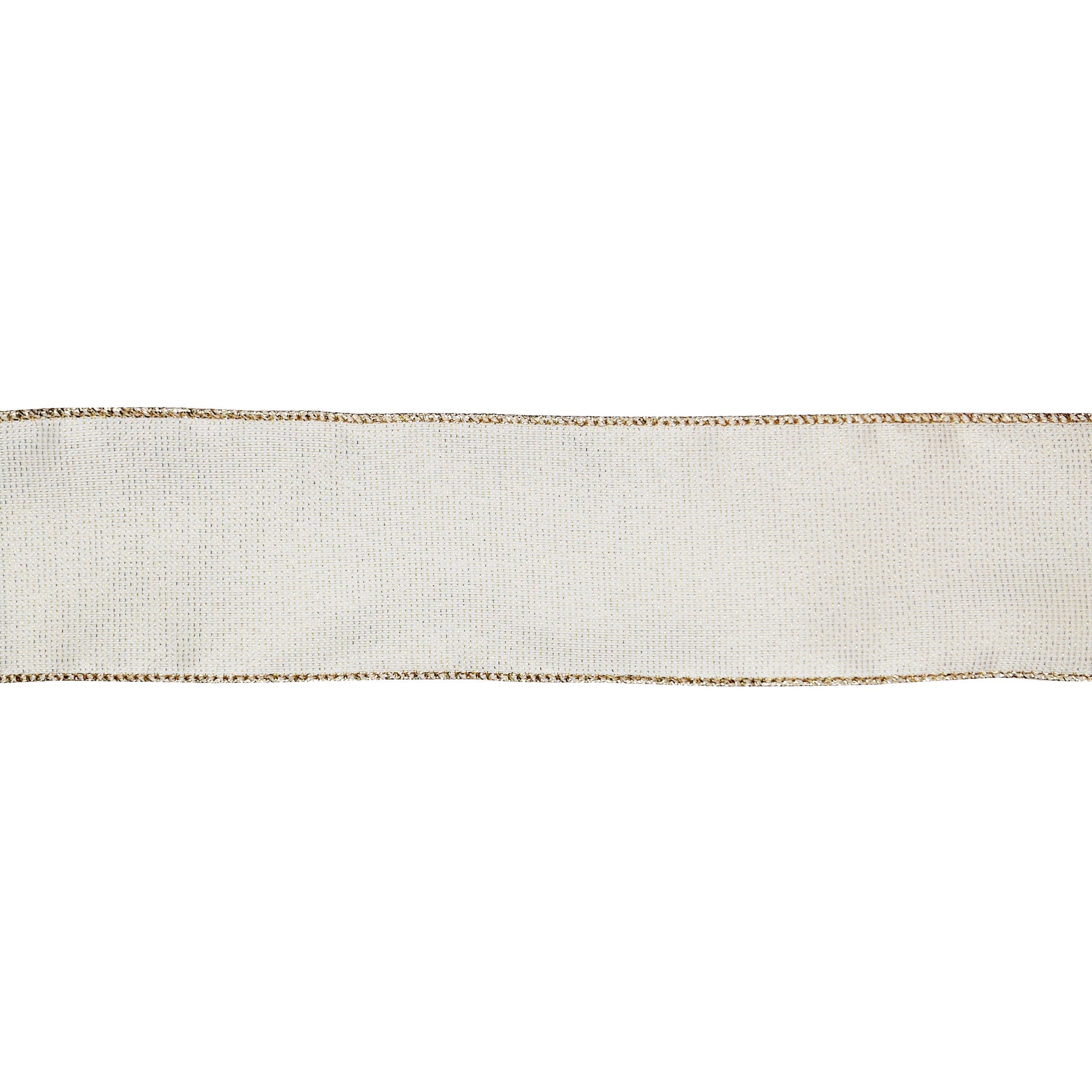 slide 2 of 3, 2.5" X 20ft. Cream Shimmer Wired Ribbon By Celebrate It, 2.5 in x 20 ft