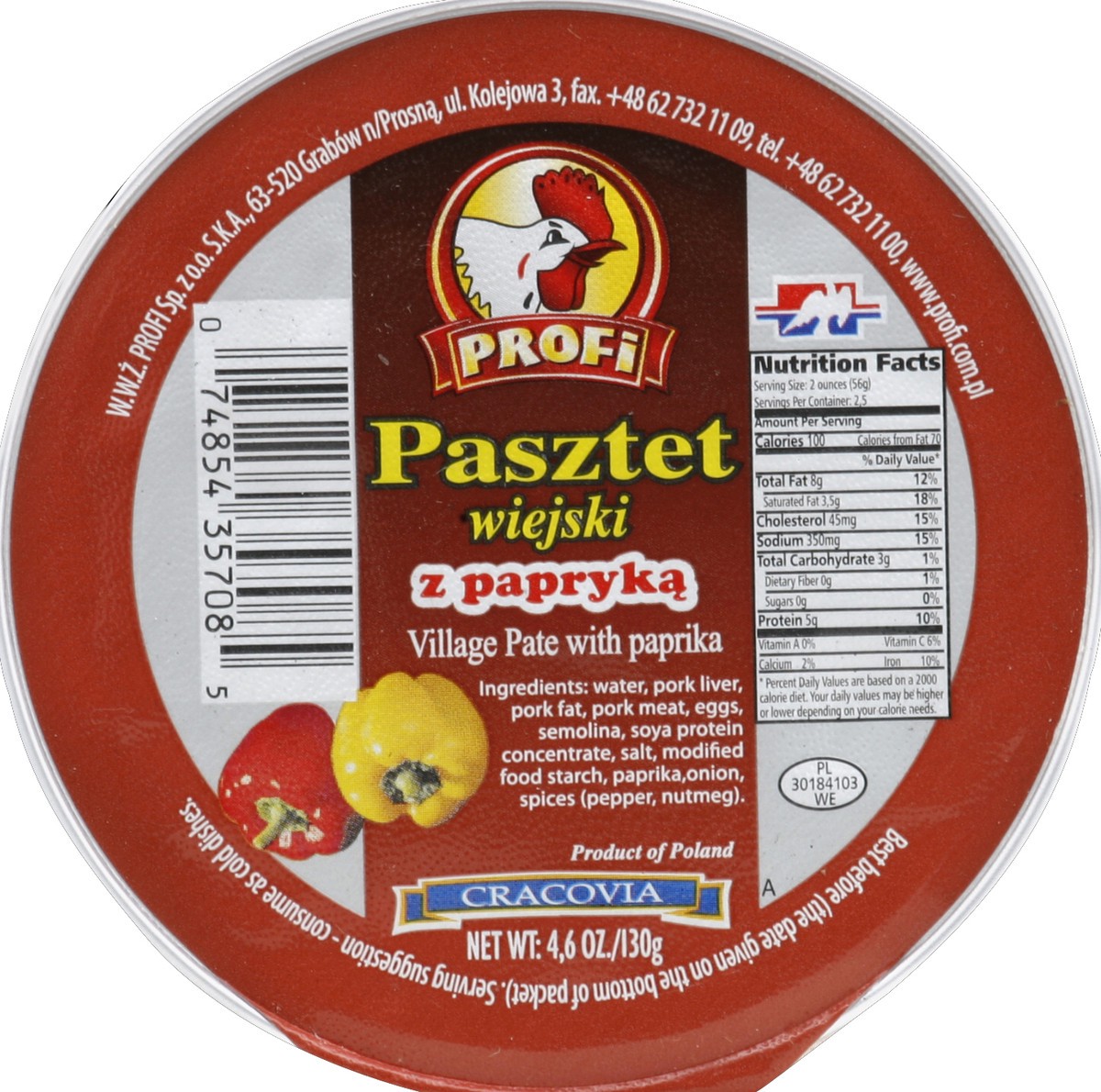 slide 2 of 4, Cracovia Profi Pate W/Paprika, 4.58 oz