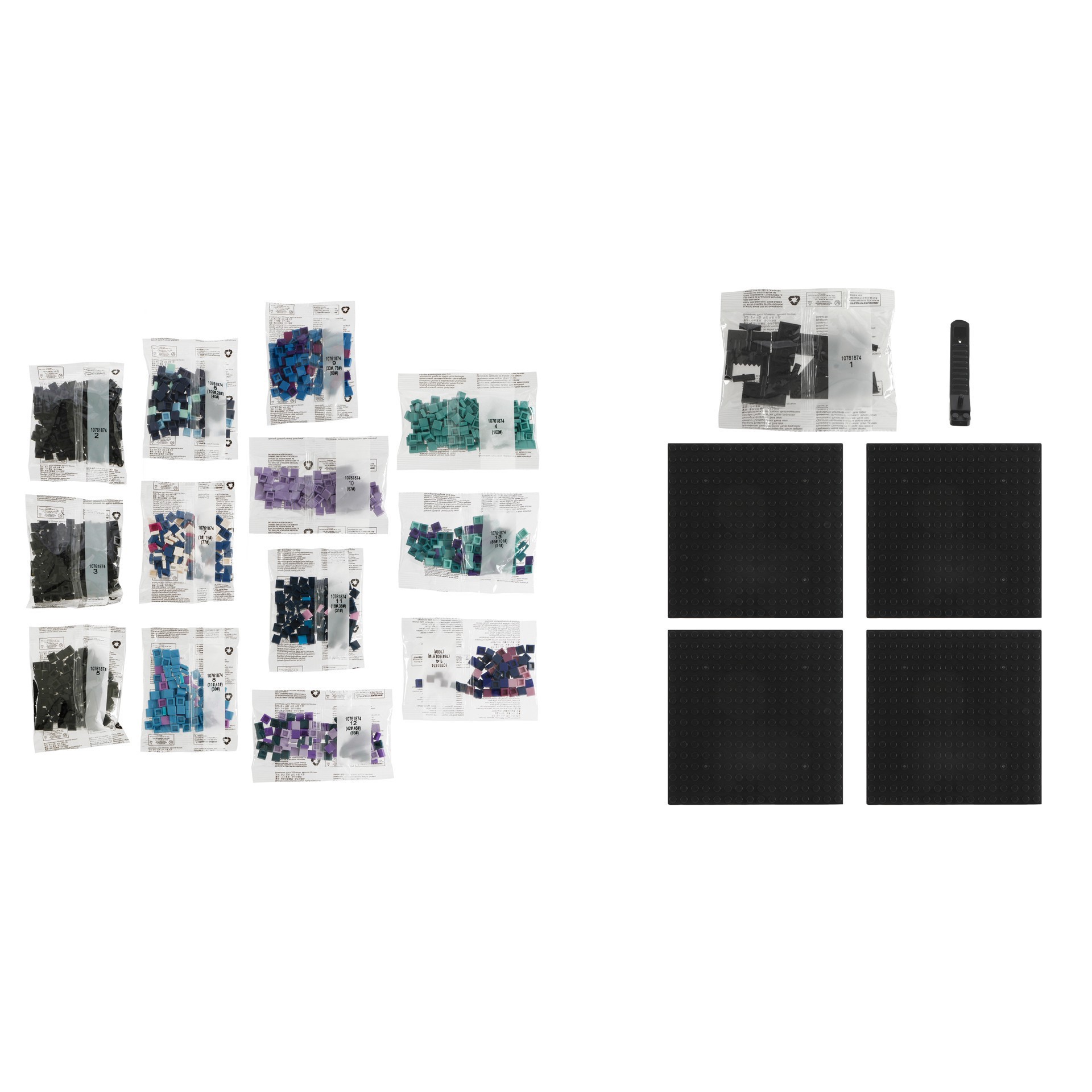 slide 5 of 6, 10" X 10" The Great Wave Pixelated Brick Art Kit By Make Market, 10 in x 10 in