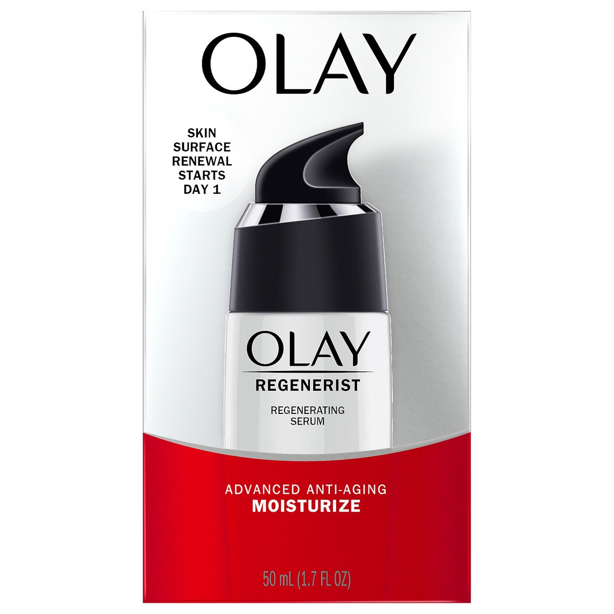 slide 1 of 9, Olay Regenerist Regenerating Serum, Light Gel Face Moisturizer, 1.7 fl oz, 1.7 fl oz