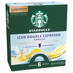 Starbucks Vanilla Iced Double Espresso, Vertuo Aluminum Capsules, 8ct