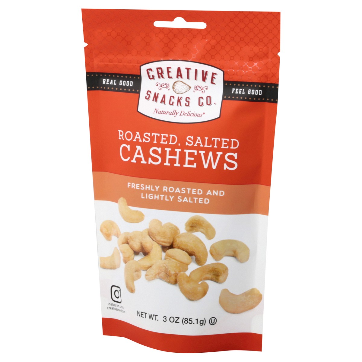 slide 9 of 13, Creative Snacks Roasted Salted Cashews 3 oz, 3 oz