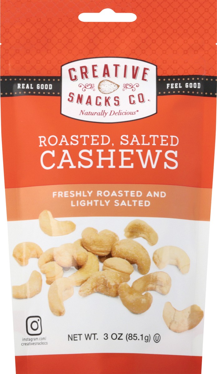 slide 4 of 13, Creative Snacks Roasted Salted Cashews 3 oz, 3 oz