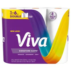 Viva Signature Cloth Paper Towels, 3 Double Rolls, 86 Sheets per Roll