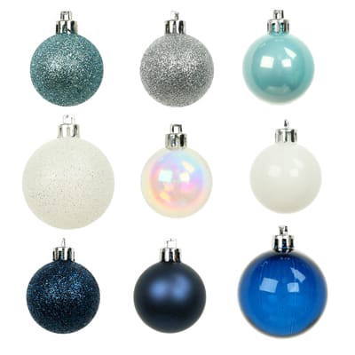 slide 1 of 3, 80 Pack Frosted Fairytale Shatterproof Ball Ornaments By Ashland, 80 ct