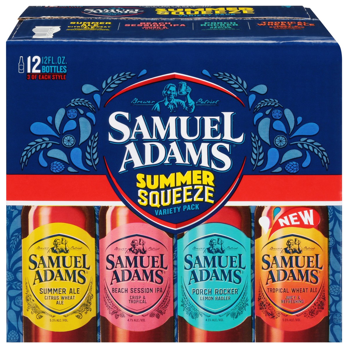 slide 2 of 4, Samuel Adams Summer Squeeze Beer Variety Pack 12 - 12 fl oz Bottles, 12 ct; 12 oz