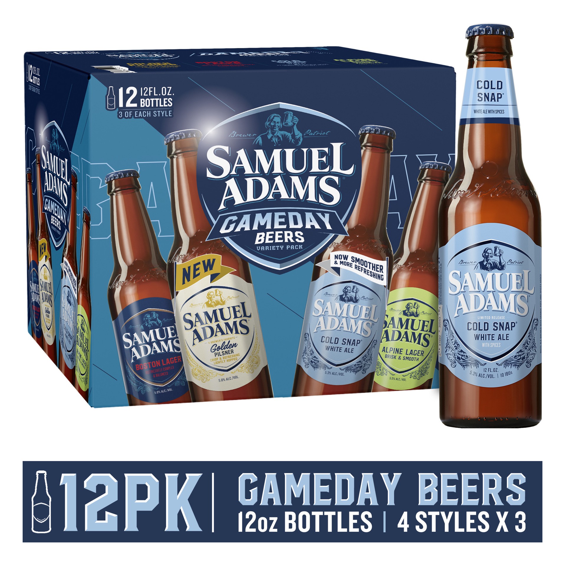 slide 1 of 1, Samuel Adams Summer Squeeze Seasonal Variety Pack Beer Bottles, 12pk; 12 fl oz  
