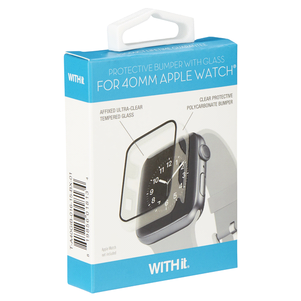 slide 13 of 29, WITHit Apple Watch Glass with Bumper 40mm, 1 ct