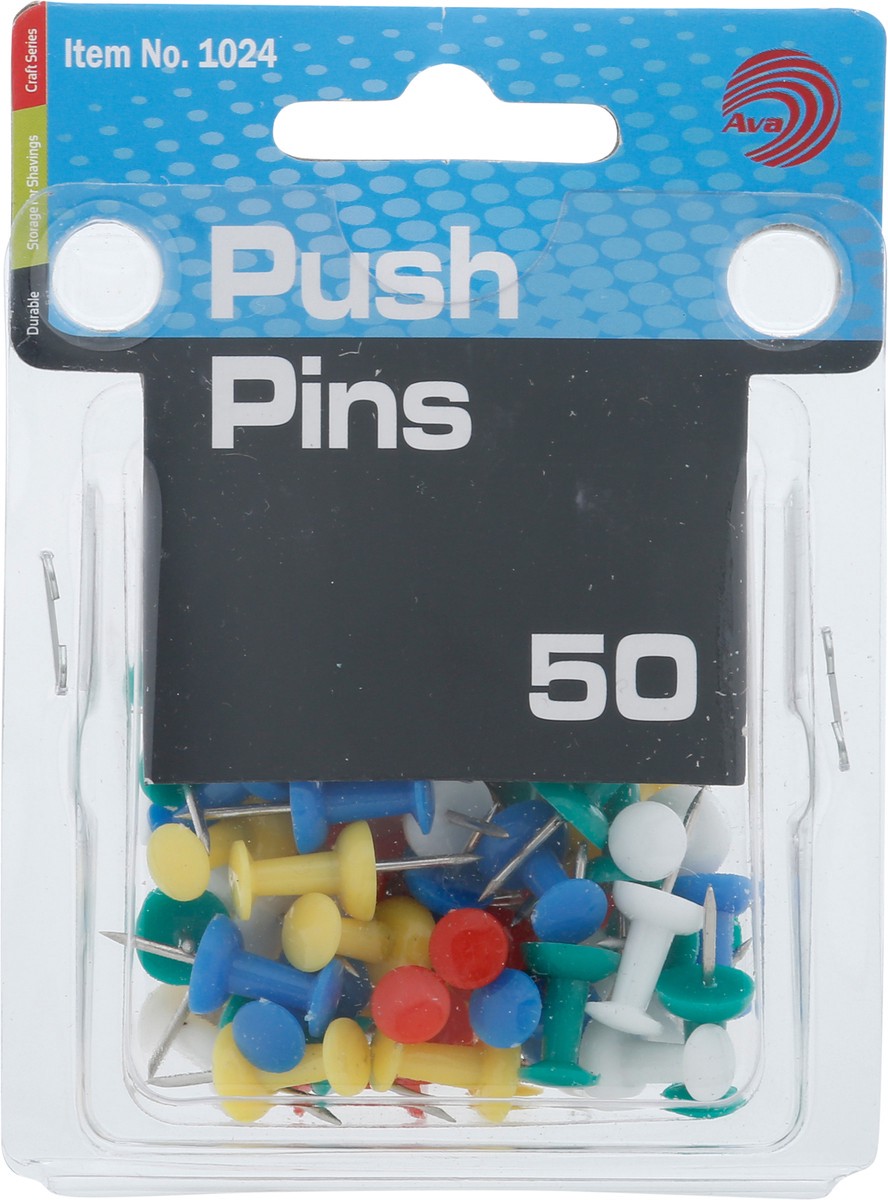 slide 1 of 10, AVA Push Pins 50 ea, 50 ct