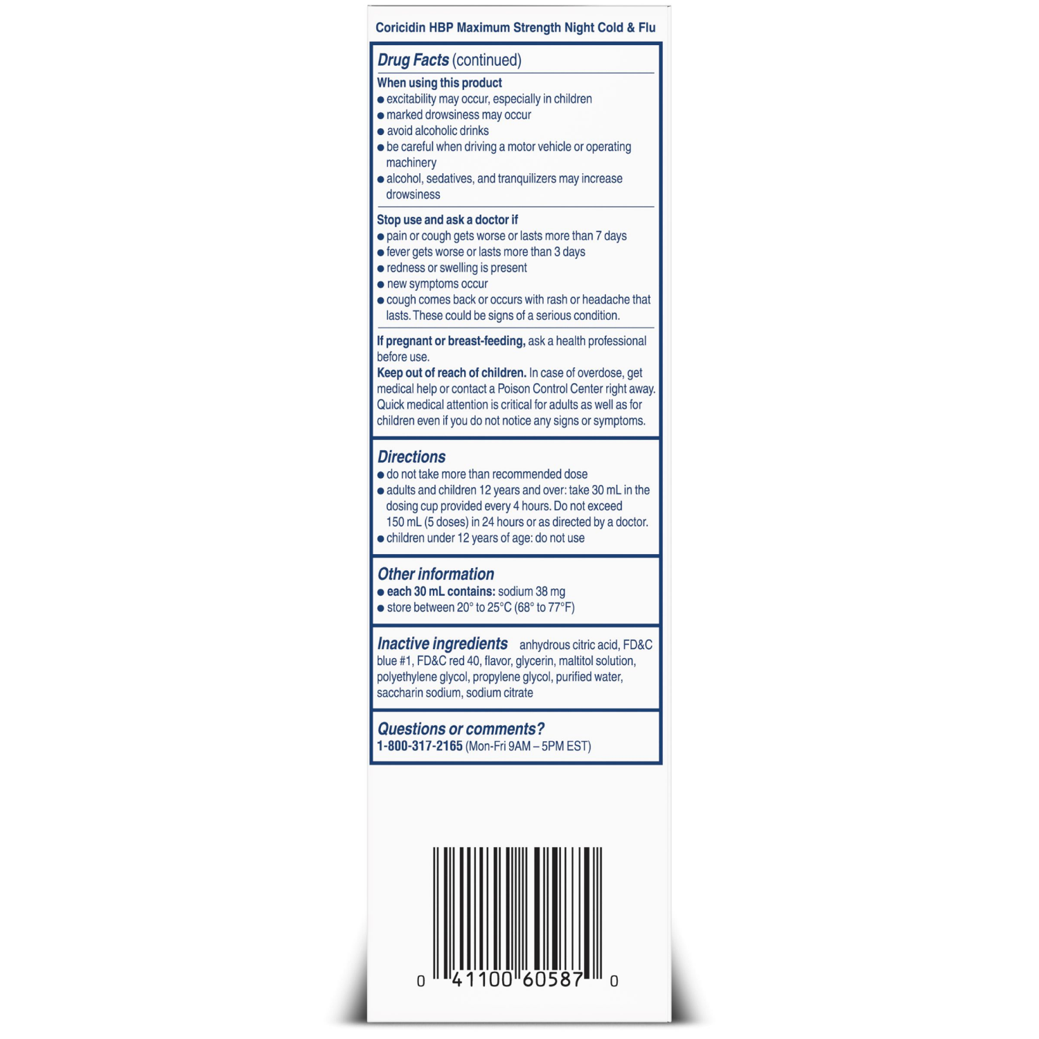 slide 5 of 6, Coricidin Hbp Liquid Day/night 24oz, 12 oz