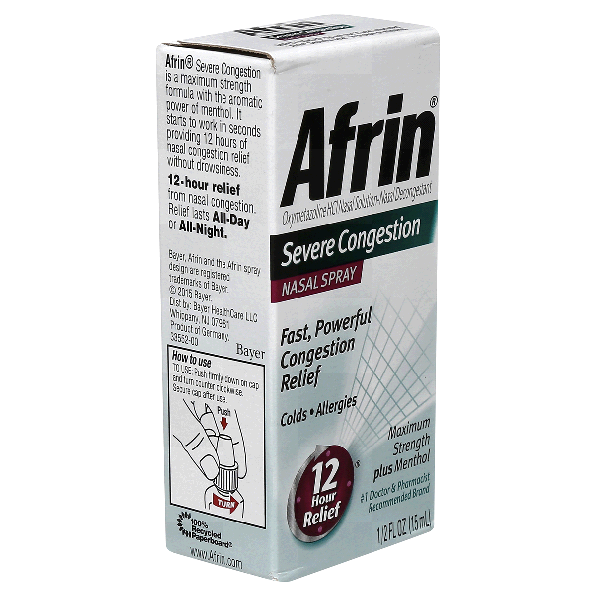 slide 5 of 7, Afrin Severe Congestion Nasal Spray, 0.5 fl oz