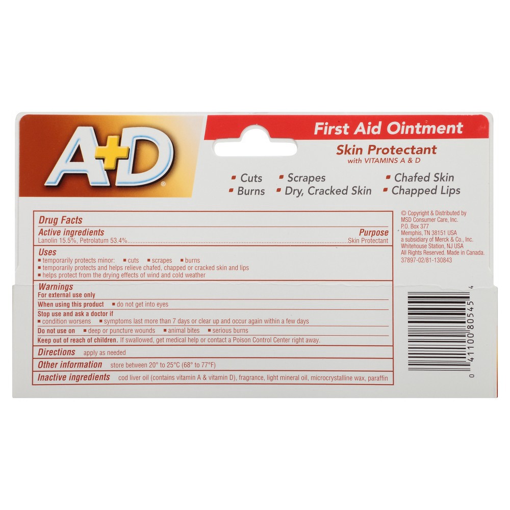 slide 5 of 10, A+D Multipurpose First Aid Ointment 1.5 oz Box, 1.5 oz