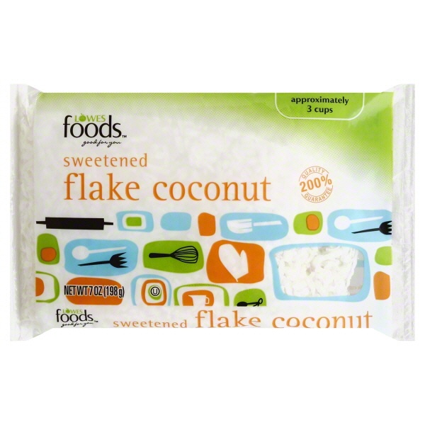 slide 1 of 1, Lowes Foods Coconut Flake Sweetened, 7 oz