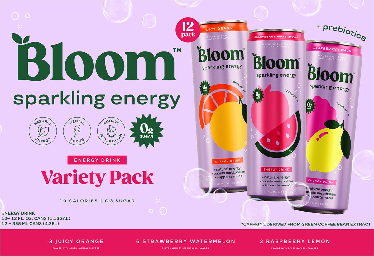 slide 5 of 11, Bloom Sparkling Energy 12pk Variety, 12 oz