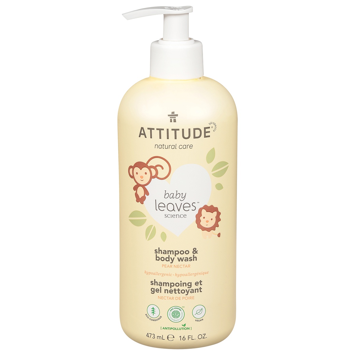 slide 1 of 2, Attitude Baby Leaves Science Pear Nectar Shampoo & Body Wash 16 fl oz, 16 fl oz