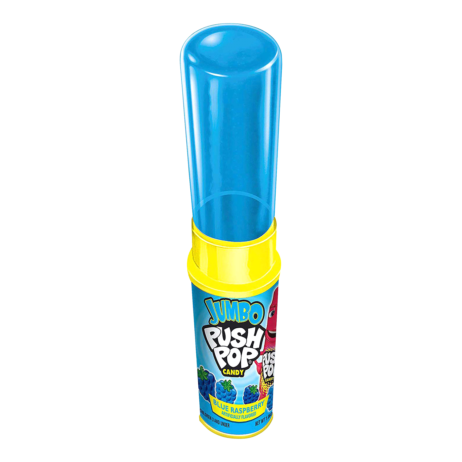 slide 3 of 4, Push Pop Ages 4+ Blue Raspberry Jumbo Candy 1.06 oz, 1.06 oz