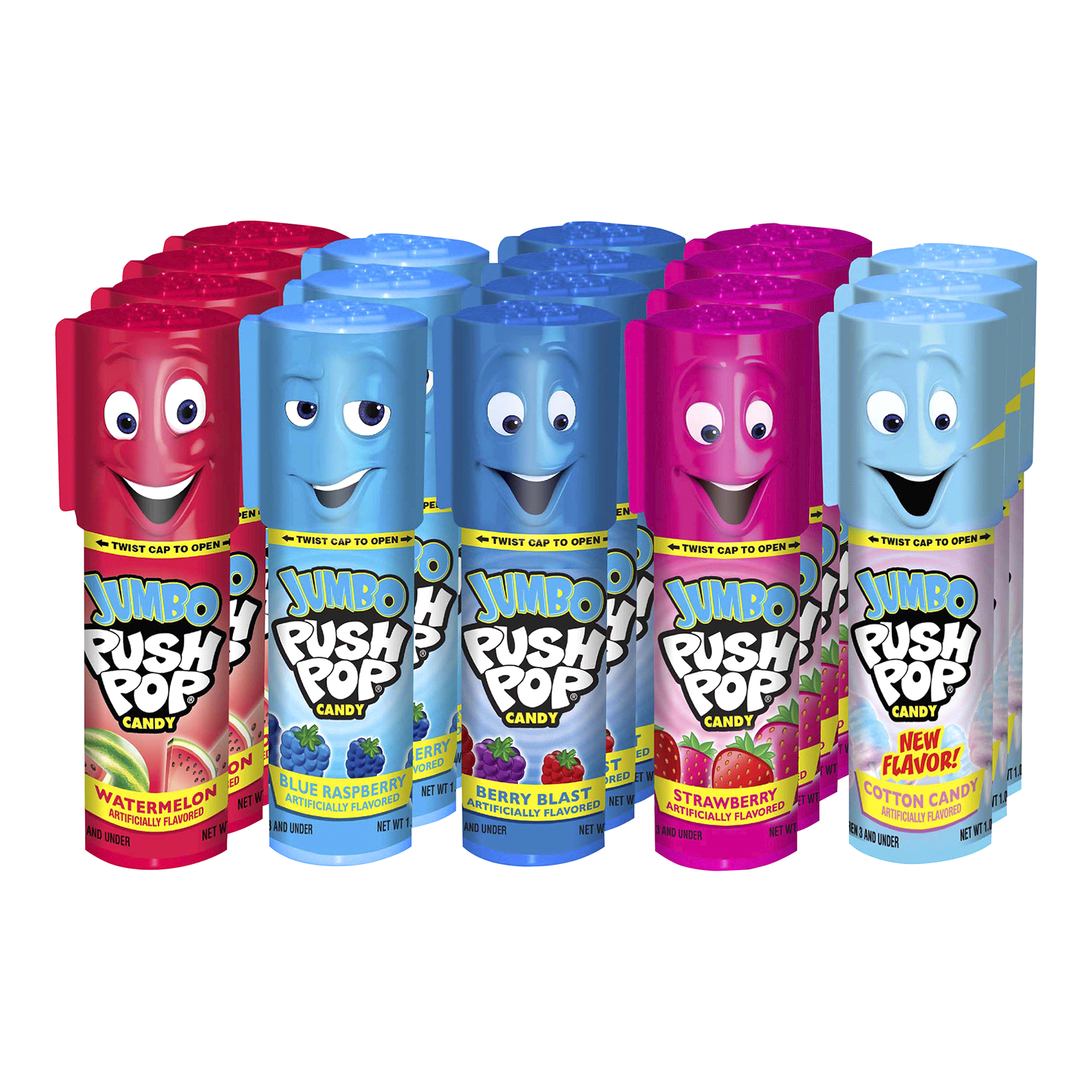 slide 1 of 4, Push Pop Ages 4+ Blue Raspberry Jumbo Candy 1.06 oz, 1.06 oz