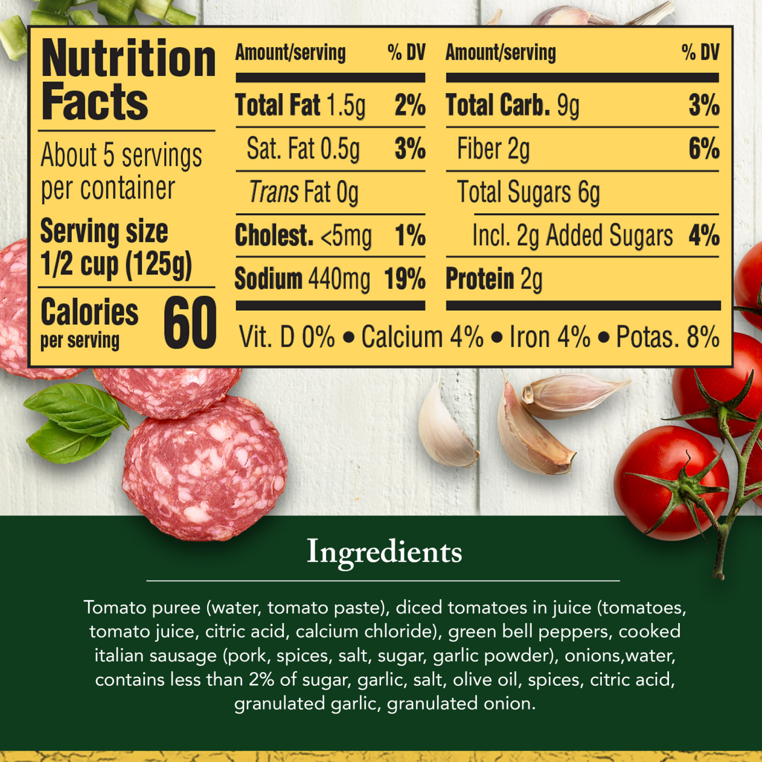 slide 2 of 8, Classico Italian Sausage with Peppers & Onions Pasta Sauce, 24 oz Jar, 24 oz