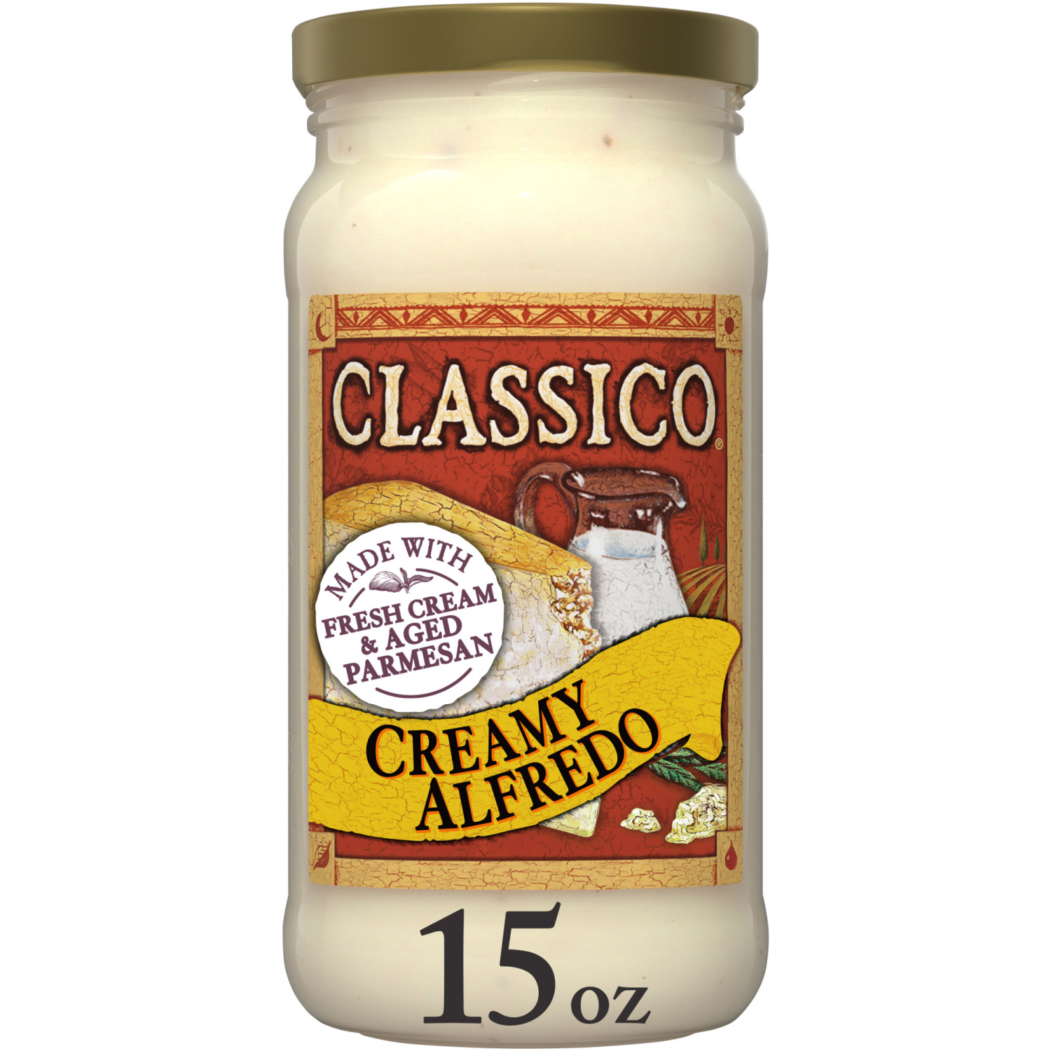 slide 1 of 8, Classico Creamy Alfredo Pasta Sauce, 15 oz Jar, 15 oz