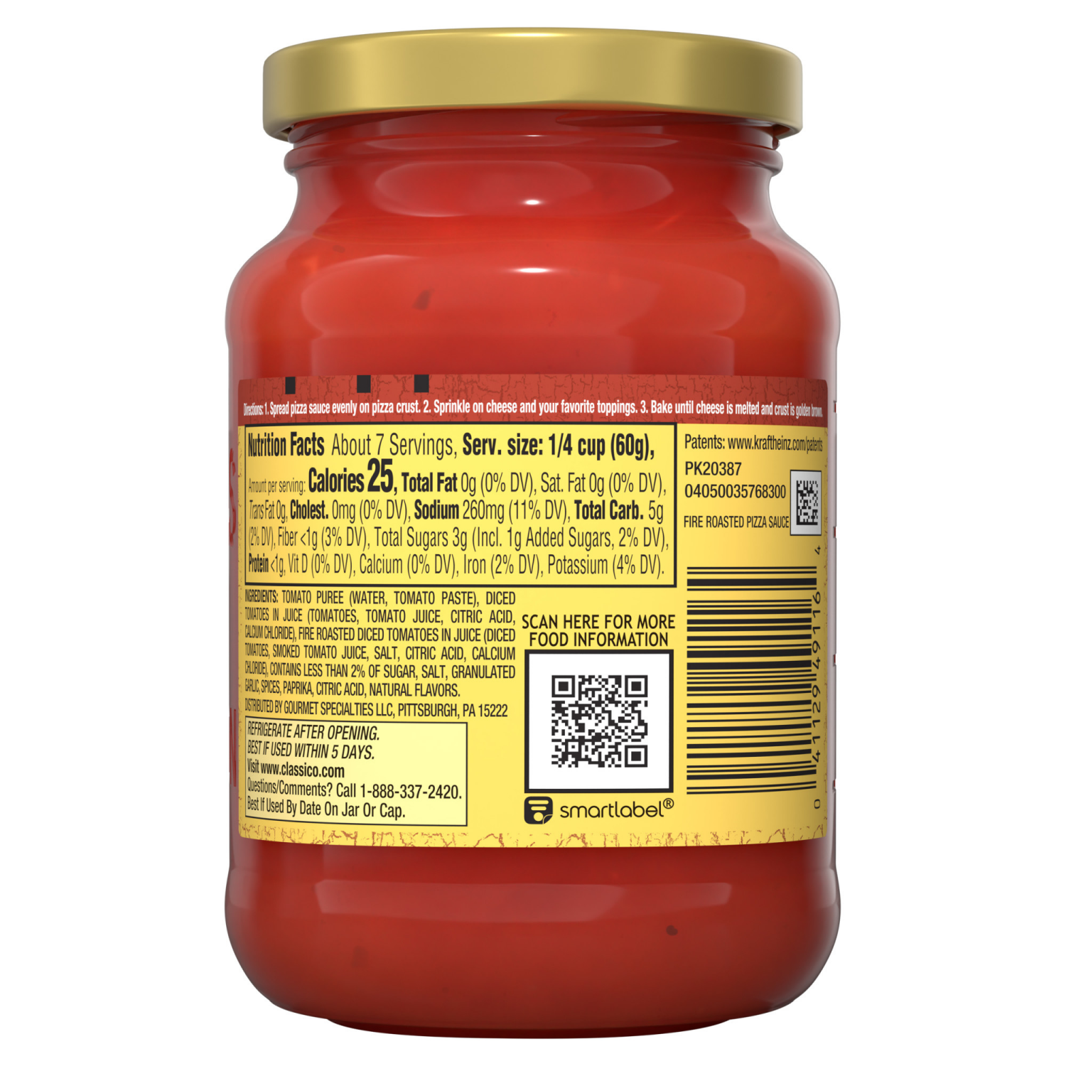 slide 6 of 8, Classico Signature Recipes Fire Roasted Pizza Sauce, 14 oz Jar, 14 oz