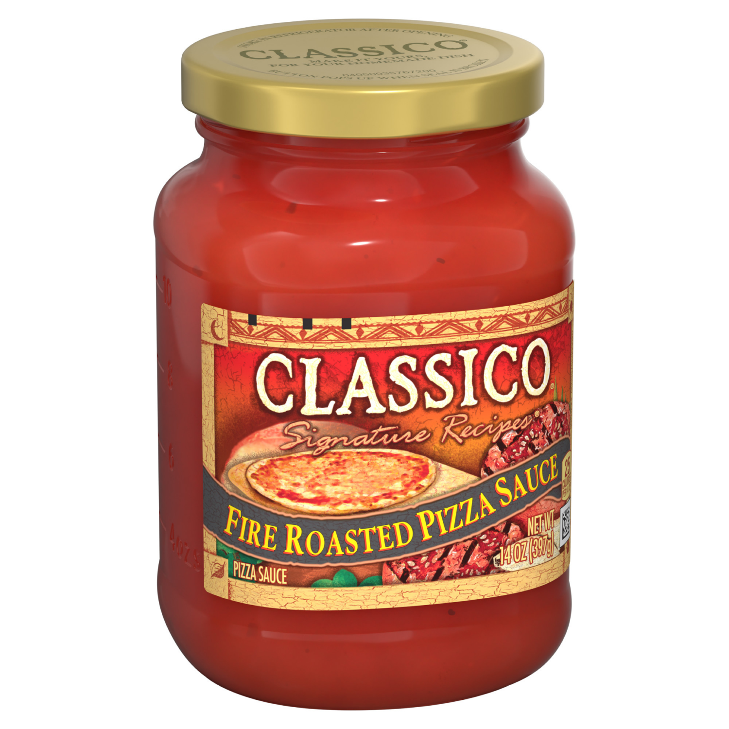 slide 7 of 8, Classico Signature Recipes Fire Roasted Pizza Sauce, 14 oz Jar, 14 oz