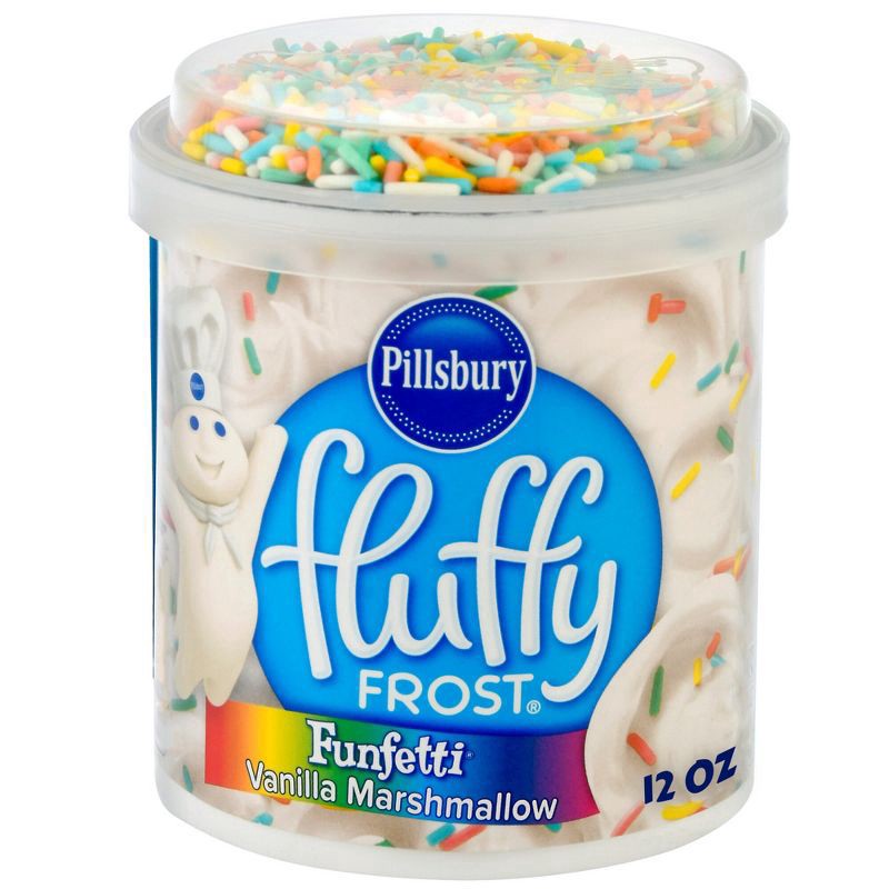 slide 1 of 4, Pillsbury Baking Fluffy Funfetti Vanilla Marshmallow Frosting - 12oz, 12 oz