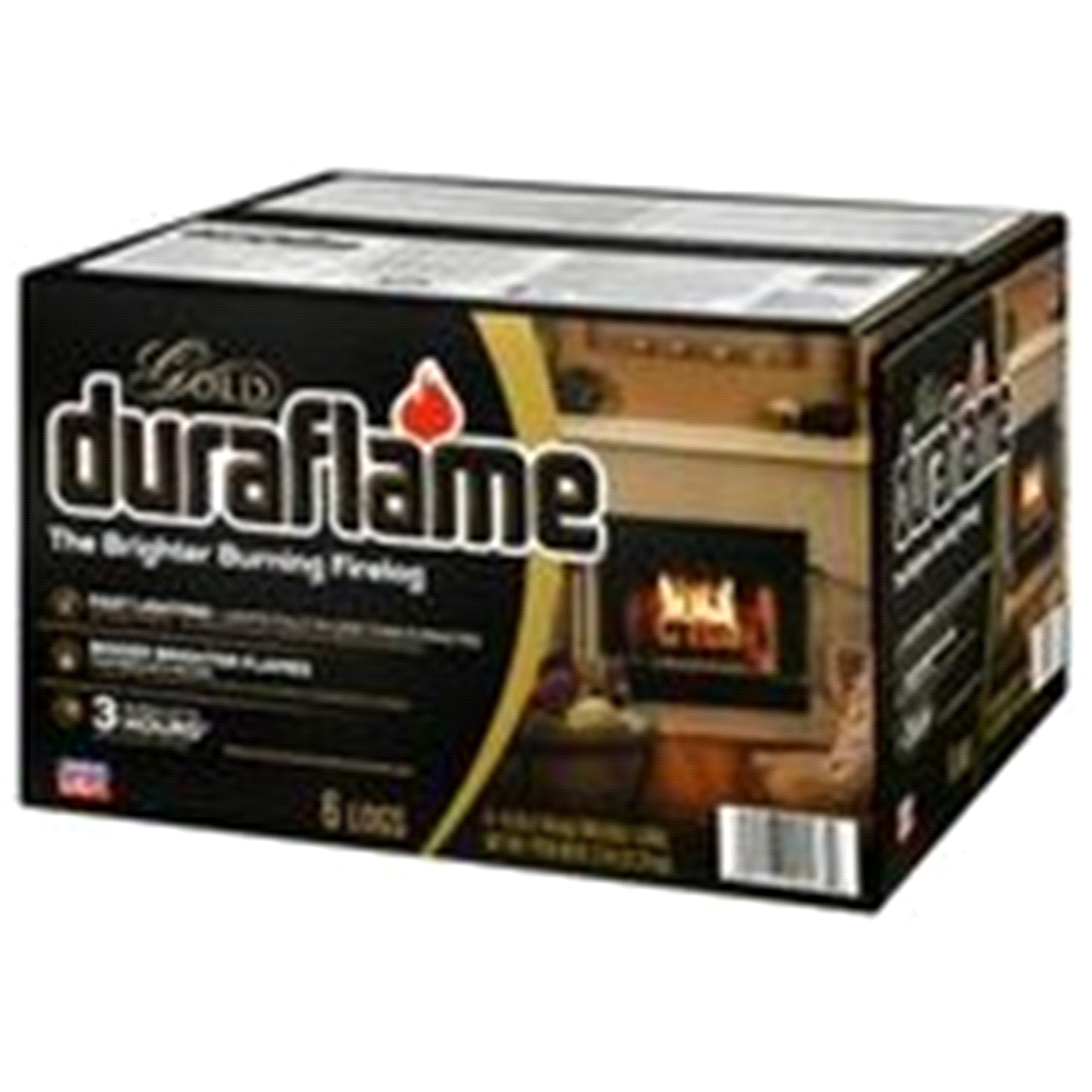 slide 3 of 5, Duraflame Indoor/Outdoor Gold Firelogs 6 - 4.5 lb Firelogs, 27 lb