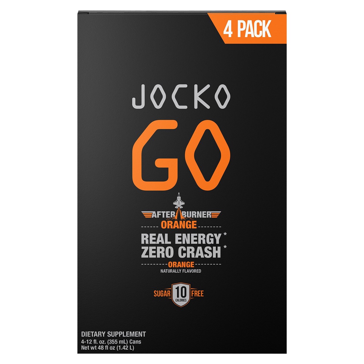 slide 1 of 9, Jocko Go Jocko AfterBurner Orange 4 pack, 4 ct; 12 oz