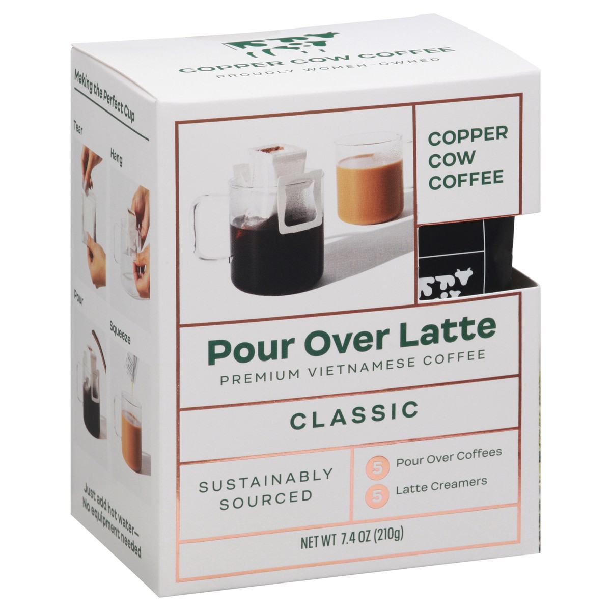 slide 4 of 9, Copper Cow Coffee Pour Over Latte Premium Classic Vietnamese Coffee - 7.4 oz, 7.4 oz