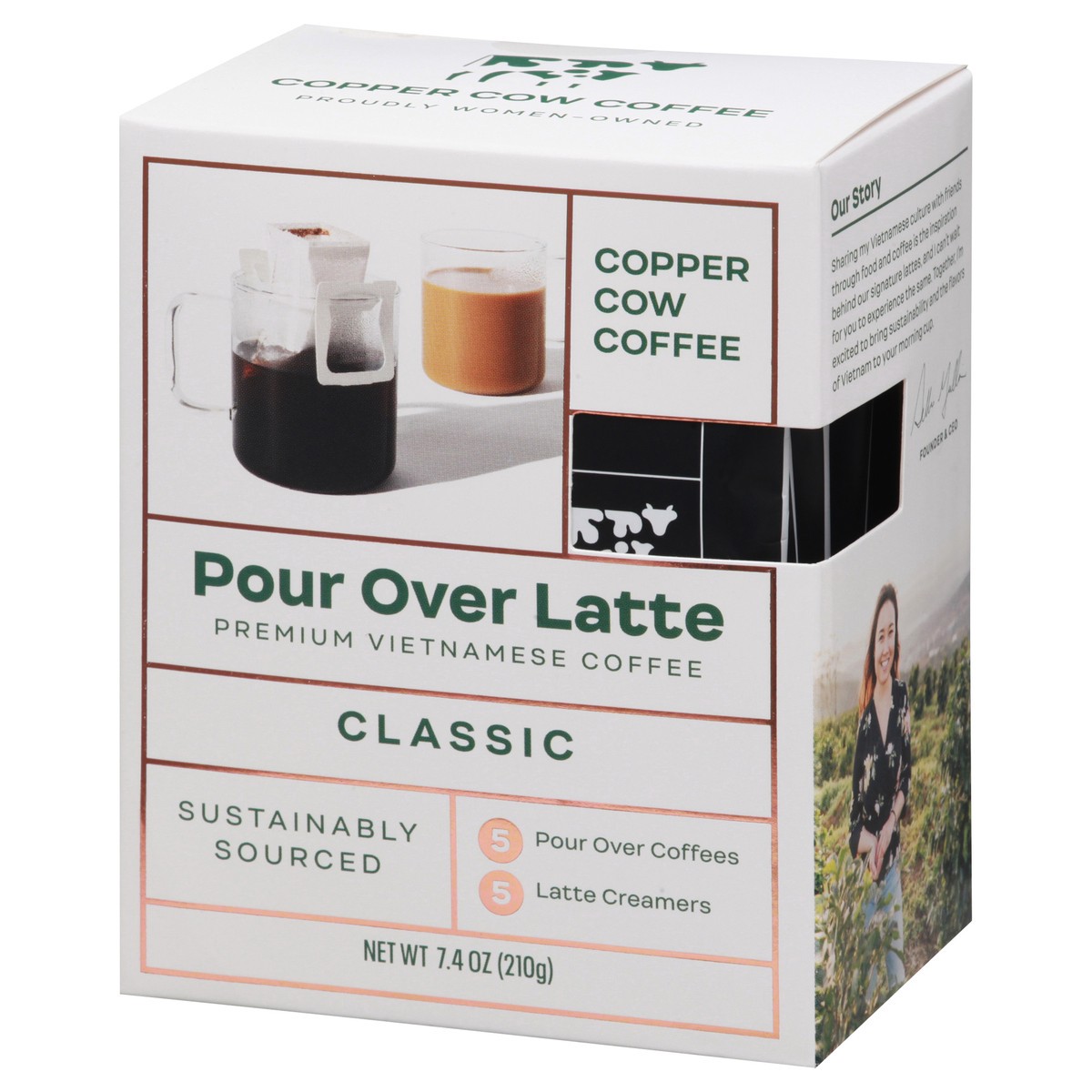 slide 6 of 9, Copper Cow Coffee Pour Over Latte Premium Classic Vietnamese Coffee - 7.4 oz, 7.4 oz