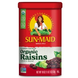Sun-Maid California Sun-Dried Organic Raisins 18oz Resealable Cnster