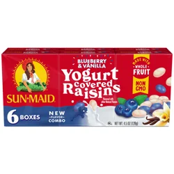 Sun-Maid Blueberry & Vanilla Yogurt Covered Raisins 6-Pack/.75oz Cartons