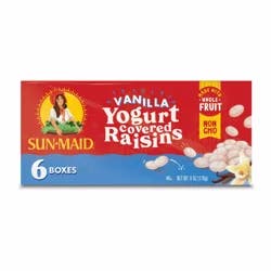 Sun-Maid Vanilla Yogurt Covered Raisins 6-Pack/1oz Cartons