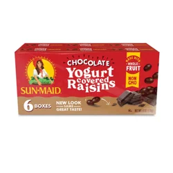 Sun-Maid Chocolate Yogurt Covered Raisins 6-Pack/1oz Cartons