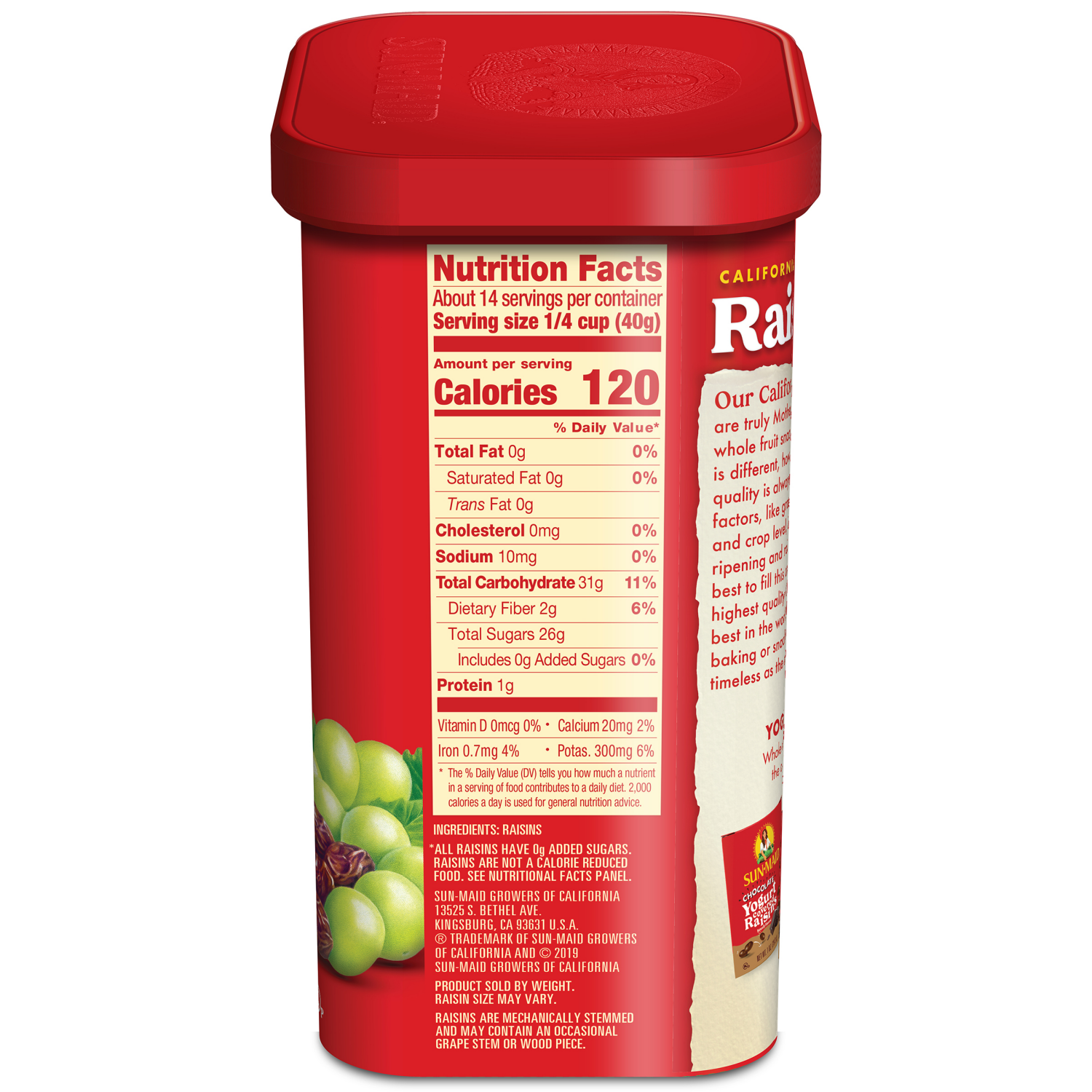 slide 4 of 4, Sun-Maid Carton Can Raisins, 20 oz