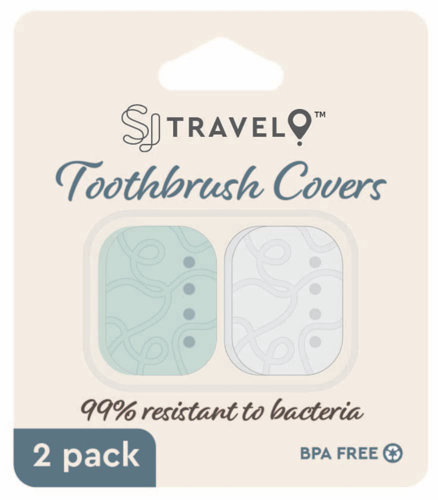 slide 1 of 1, Sj Travel Toothbrush Covers, 2 ct