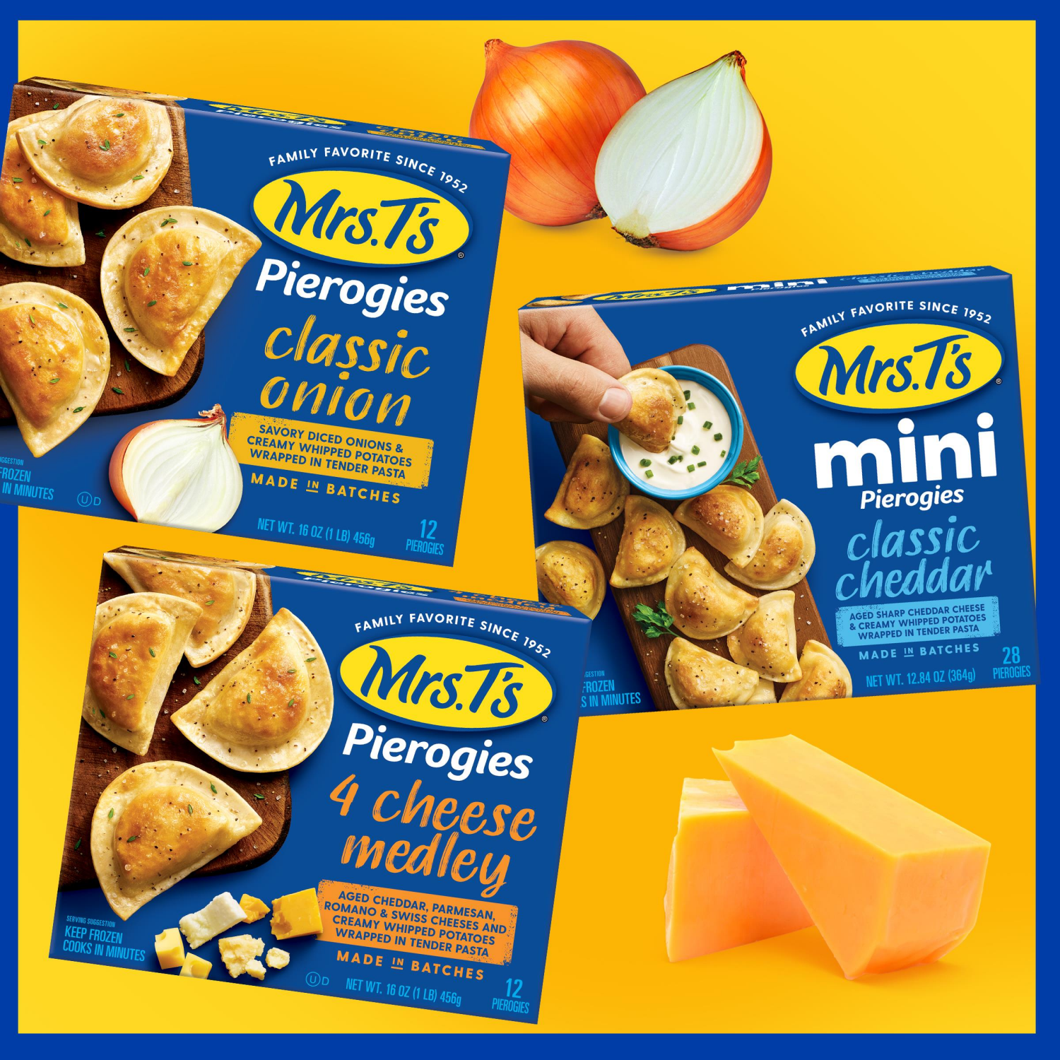 slide 6 of 7, Mrs. T's Classic Cheddar Pierogies, 24 ct