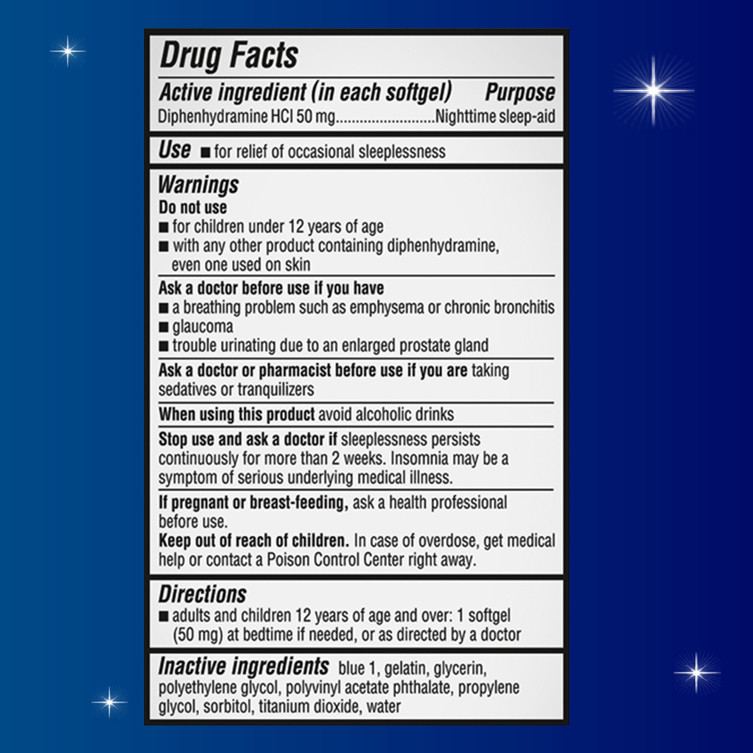 slide 3 of 8, Unisom SleepGels SoftGels (100 Ct), Sleep-Aid, Diphenhydramine HCI, 100 ct