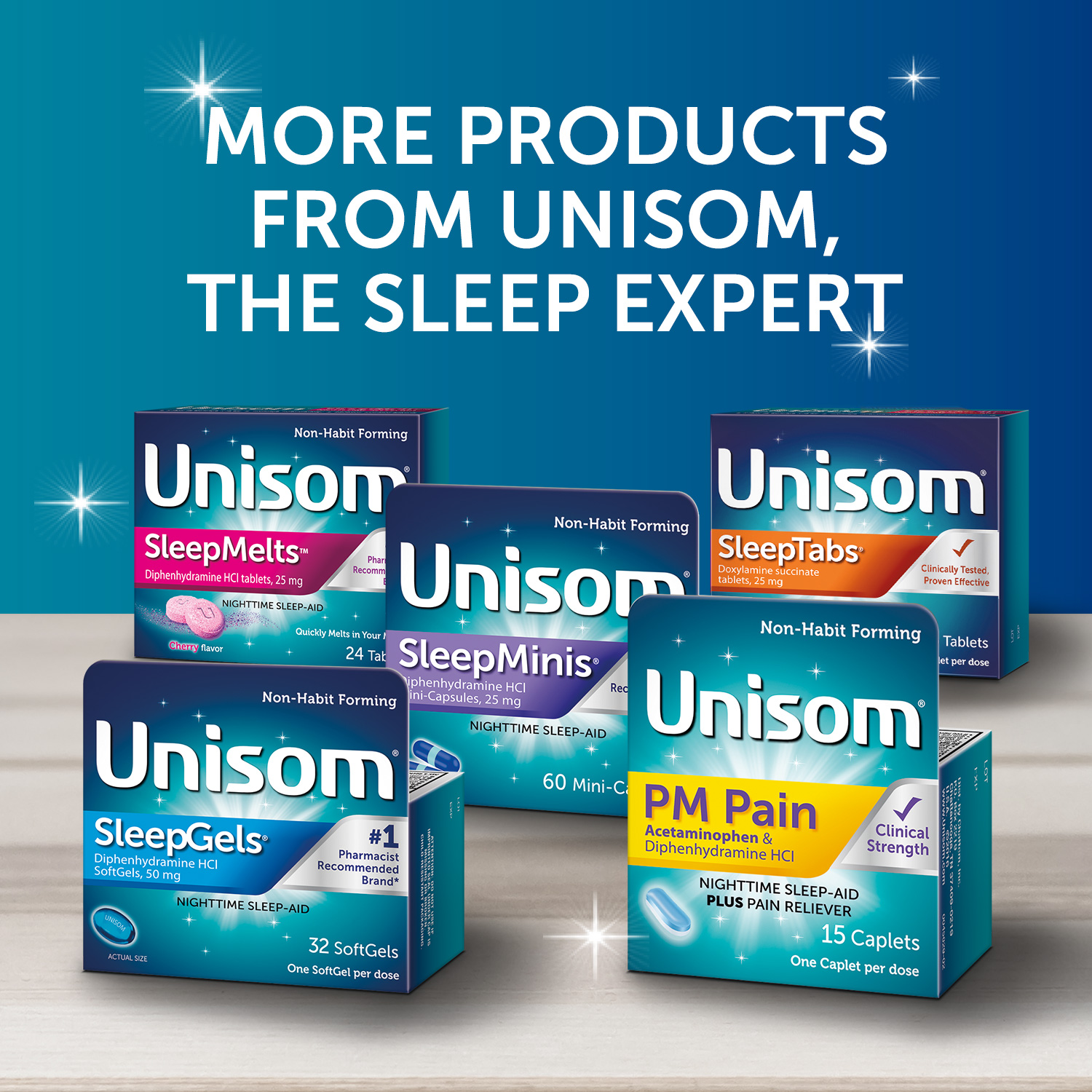slide 5 of 8, Unisom SleepGels SoftGels (100 Ct), Sleep-Aid, Diphenhydramine HCI, 100 ct