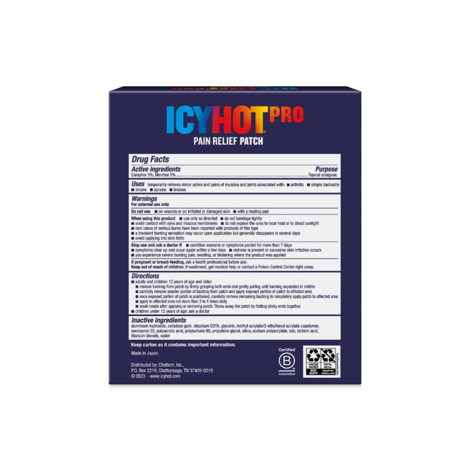 slide 5 of 7, Icy Hot Pro Pain Relief Patch 5ct, 5 ct
