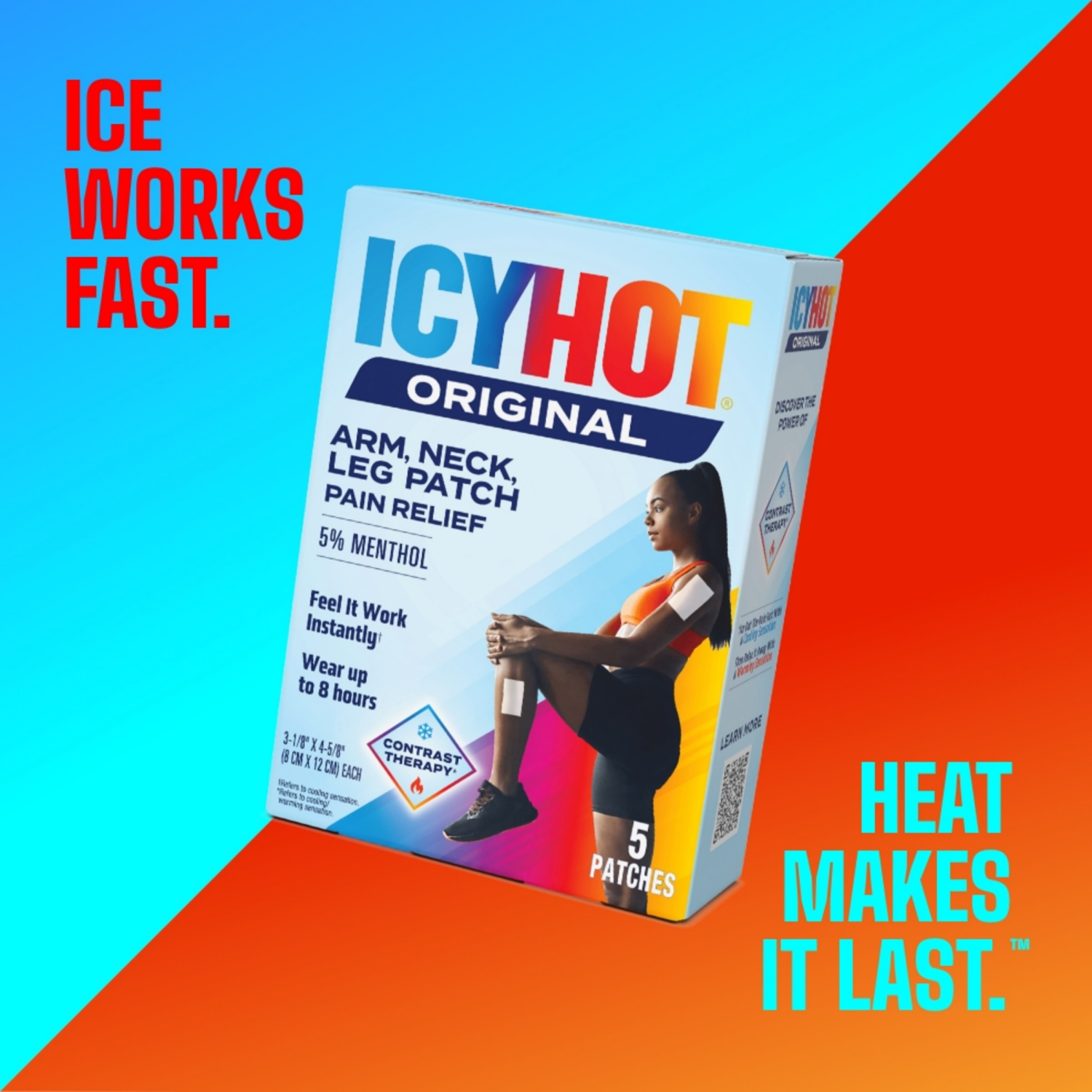 slide 4 of 8, Icy Hot Original Arm, Neck & Leg Pain Relief Patch 5 ea, 5 ct