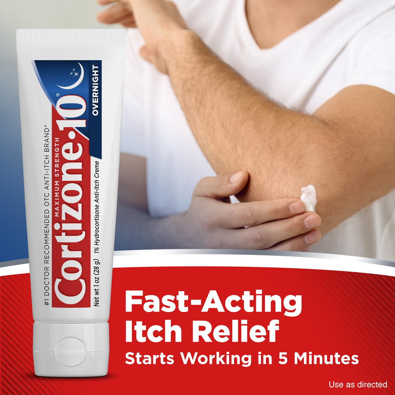 slide 7 of 8, Cortizone-10-10 Maximum Strength Overnight Anti-Itch Cream, 1 Oz, 1 ct